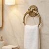 7.5" Inches - Brass Hand Towel Hanger Holder | Hand Towel Hanger Holder | Towel Holder for Bathroom in Twin Peacock Design view 2