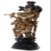 ARTVARKO Brass Lord Krishna Murti Playing Flute Gold and Black Finish Big Size Metal Idol for Home Decor Temple Pooja Room Gallery Gift Height 29 Inch view 3