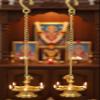 eSplanade - Krishna Wall Hanging Brass Diya with Bells | Oil Lamp | Home Decor | Diya, Deepak, Deepam (Peacock Diya Pair) view 1