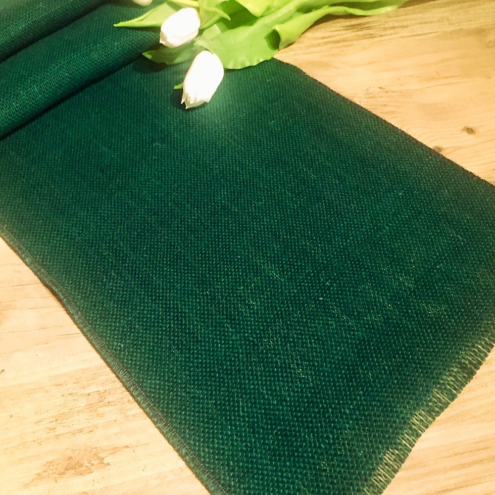 LushFabric Rustic Burlap Jute Table Runner - Wedding Jute Hessian Tablecloth Runners - 12 inches Wide(Petrol Green, 120 inches/304cm)