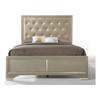 Acme Carine Faux Leather Tufted Queen Panel Bed in Champagne Beige view 1