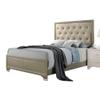 Acme Carine Faux Leather Tufted Queen Panel Bed in Champagne Beige view 3