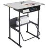 Rosebery Kids 24" x 36" Height Adjustable Student Desk with Book Box, Shelf and Footrest in Gray view 1