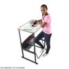 Rosebery Kids 24" x 36" Height Adjustable Student Desk with Book Box, Shelf and Footrest in Gray view 3