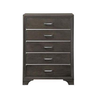 Acme Carine 5 Drawer Wooden Chest in Gray