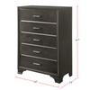 Acme Carine 5 Drawer Wooden Chest in Gray view 3