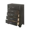 Acme Carine 5 Drawer Wooden Chest in Gray view 4