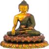 Exoticindia Lord Buddha Seated On Lotus Pedestal, Multicolor view 1