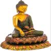 Exoticindia Lord Buddha Seated On Lotus Pedestal, Multicolor view 2