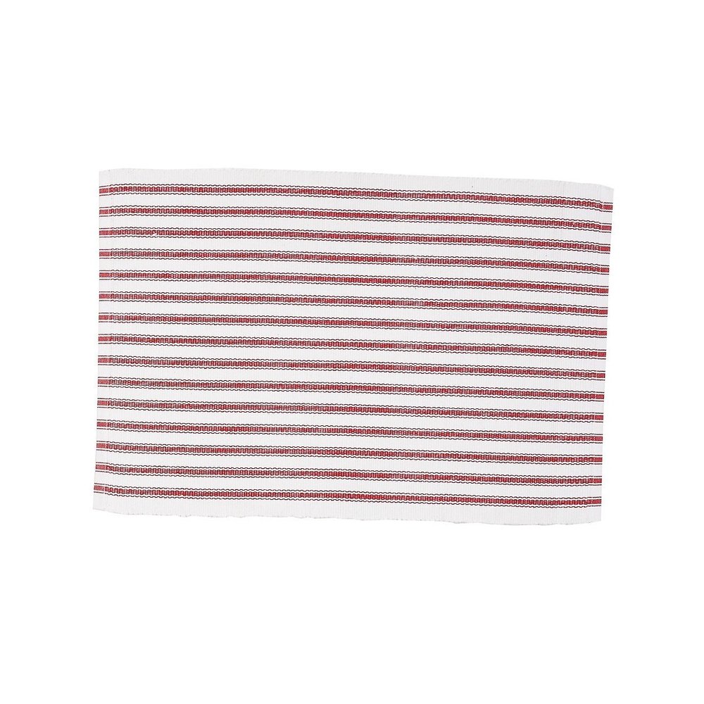C&F Home Ticking Stripe 13'' X 19'' Crimson Cotton Reversible Machine Washable Single Placemat Rectangular Placemat Crimson