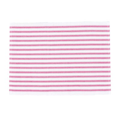 C&F Home Ticking Stripe 13'' X 19'' Fuchsia Cotton Reversible Machine Washable Single Placemat Rectangular Placemat Fuchsia