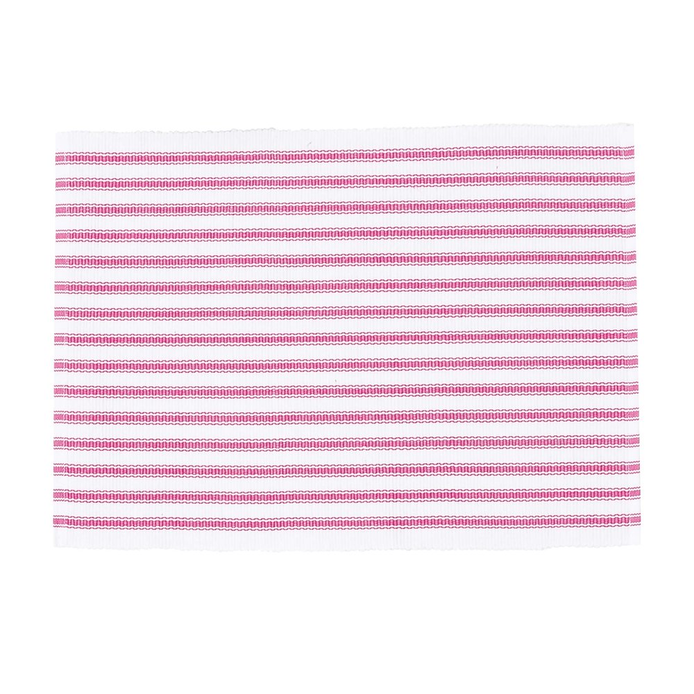 C&F Home Ticking Stripe 13'' X 19'' Fuchsia Cotton Reversible Machine Washable Single Placemat Rectangular Placemat Fuchsia