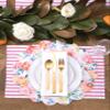 C&F Home Ticking Stripe 13'' X 19'' Fuchsia Cotton Reversible Machine Washable Single Placemat Rectangular Placemat Fuchsia view 3