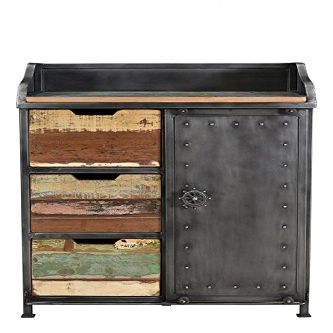 Iron WD. 3 Drawer Sliding Door Cabinet