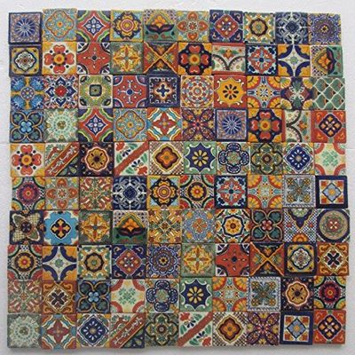 200 MIXED DESIGNS Mexican tile handmade talavera backsplash mosaic 2 X 2"