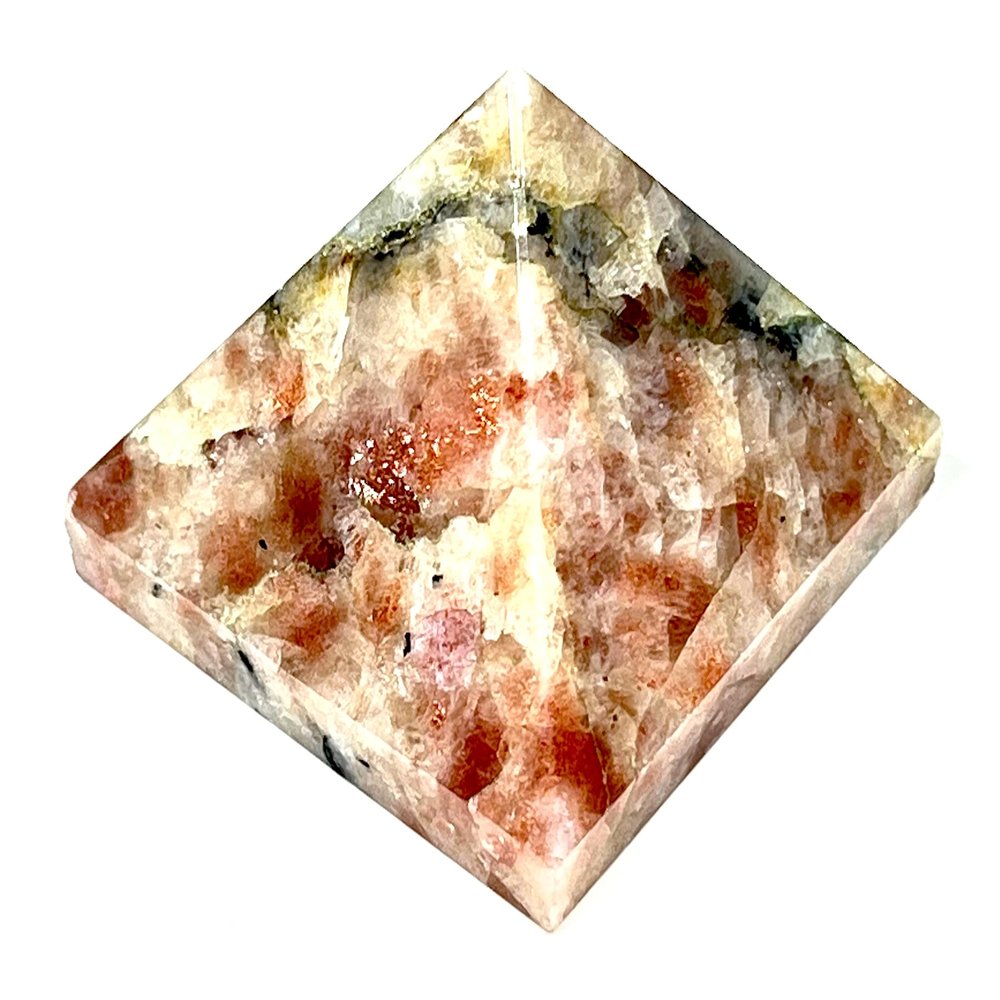 AWAKEN YOUR KUNDALINI Sunstone Pyramid 2 Inch Leo Libra Birthstone Solar Plexus Chakra