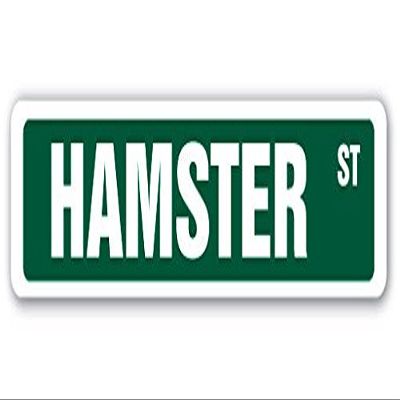 Cortan360 Hamster Street Sign Race Wheel Tricks shavings Litter| Indoor/Outdoor | 8" Wide Sticker Decal