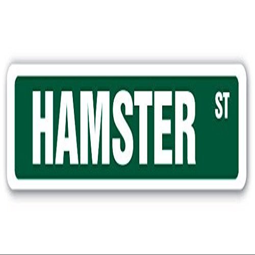 Cortan360 Hamster Street Sign Race Wheel Tricks shavings Litter| Indoor/Outdoor | 8" Wide Sticker Decal