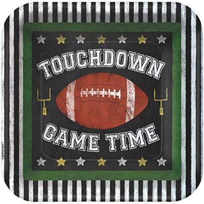 Amscan 12Piece 7" Game Time Square Plates, One Size, Multicolor