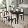 Coaster Home Furnishings - Louise - Asian Hardwood - 5-Piece Rectangular Dining Set with 18-Inch Leaf Extension and Set of 4 Cream Upholstered Chairs - Home Kitchen - Black and Cream - 101561-S5 view 2