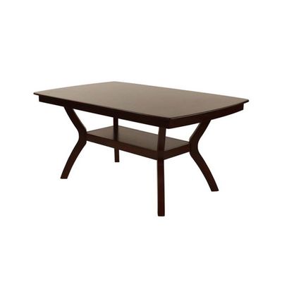 Benzara Newfangled Rubber Wood Dining Table, Espresso