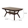 Benzara Newfangled Rubber Wood Dining Table, Espresso view 3