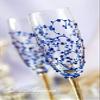 Gold & Royal Blue Personalized Wedding Set Champagne Flutes - Wedding Toasting Flutes Set - Flute Engraved Champagne Glasses - Server Gift Set view 2