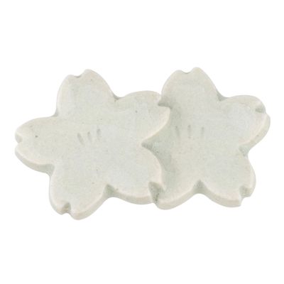 Koyo Pottery 23462 Chopsticks Rest, Approx. 1.8 x 0.8 inches (4.5 x 2 cm), Layered Cherry Blossom Chopsticks Rest, Clear