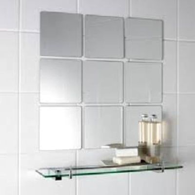 Square Acrylic Tiles - Silver Mirror - Pack of Ten - 7" x 7"