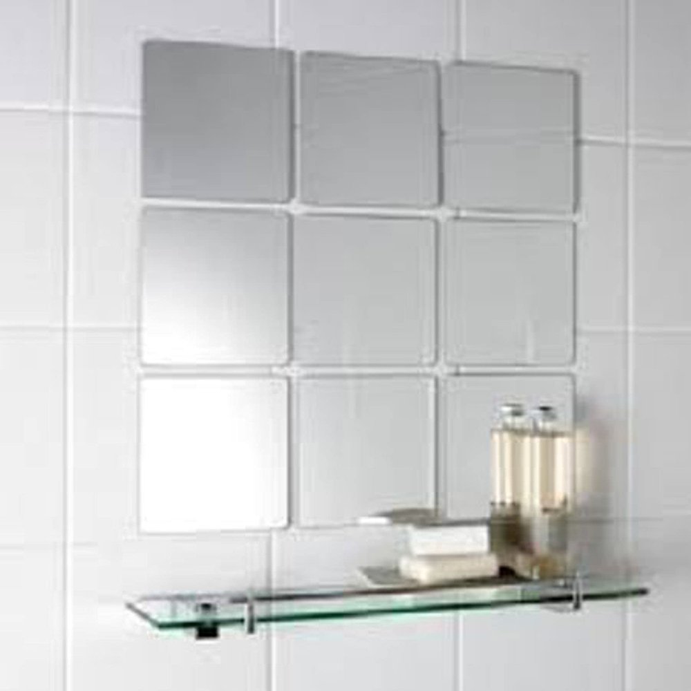 Square Acrylic Tiles - Silver Mirror - Pack of Ten - 7" x 7"
