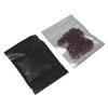 PABCK 100 Pcs Matte Black 3.3x5.1 inch (Inside Size 2.9x3.9 inch) Front Window Resealable Foil Zipper Lock Pouch for Zip Reclosable Lock Food Storage Bags Heat Seal Pouch Airtight Edible Grocery Pack view 1
