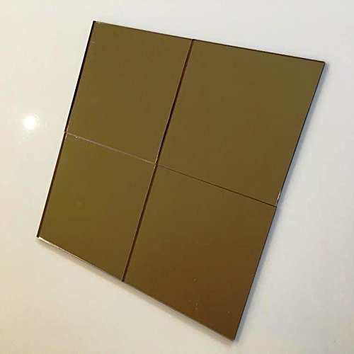 Super Cool Creations Square Tiles, Bronze Mirror - Pack of Twenty - 1cm x 1cm