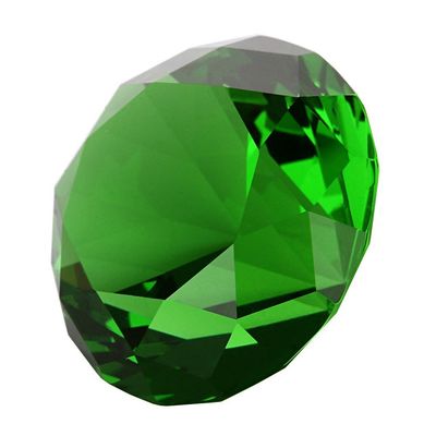 F-ber 40mm (1.6") Crystal Faceted Cut Glass Giant Diamond Paperweight Wedding Favor Home Decor (Green)