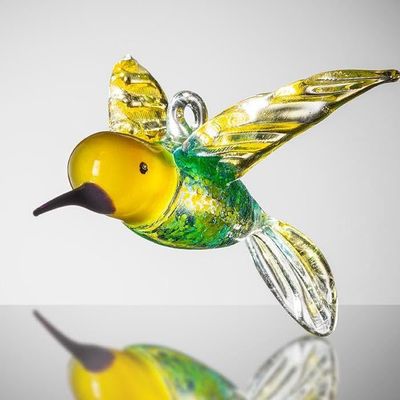Sienna Glass Large Hanging Bird, 10 x 8.5 x 5.5cm