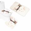 Amagical 16 Piece Bathroom Mat Set Shower Curtain Set Fairy Girl with Floral Umbrella and Dress Walking with Butterflies Print Bath Mat Contour Mat Toilet Cover Fabric Waterproof Curtain with 12 Hooks view 3