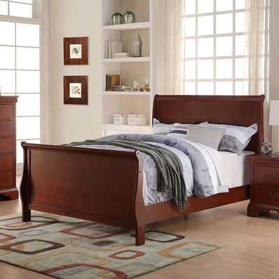 Benzara Magnificent Twin Bed Cherry