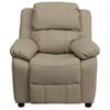 BOWERY HILL Kids Recliner in Beige with Storage Arms view 2