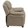 BOWERY HILL Kids Recliner in Beige with Storage Arms view 3