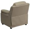 BOWERY HILL Kids Recliner in Beige with Storage Arms view 4