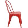 BOWERY HILL 17.5" Industrial Steel Metal Stackable Dining Chair in Red view 3