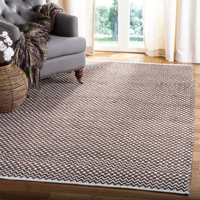 SAFAVIEH Boston Collection 4' x 6' Brown BOS686T Handmade Flatweave Cotton Area Rug