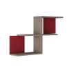 Ada Home Dcor Wilfred Wall Shelf, 36'' x 23'' x 8'', Light Mocha & Burgundy view 3