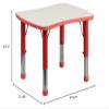 BOWERY HILL Plastic Curved RectangularActivity Table in Red/Gray view 3