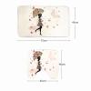 Amagical 3 Piece Bathroom Mat Set Shower Curtain Set Fairy Girl with Floral Umbrella and Dress Walking with Butterflies Print Bath Mat Contour Mat Fabric Waterproof Curtain with 12 Hooks view 4