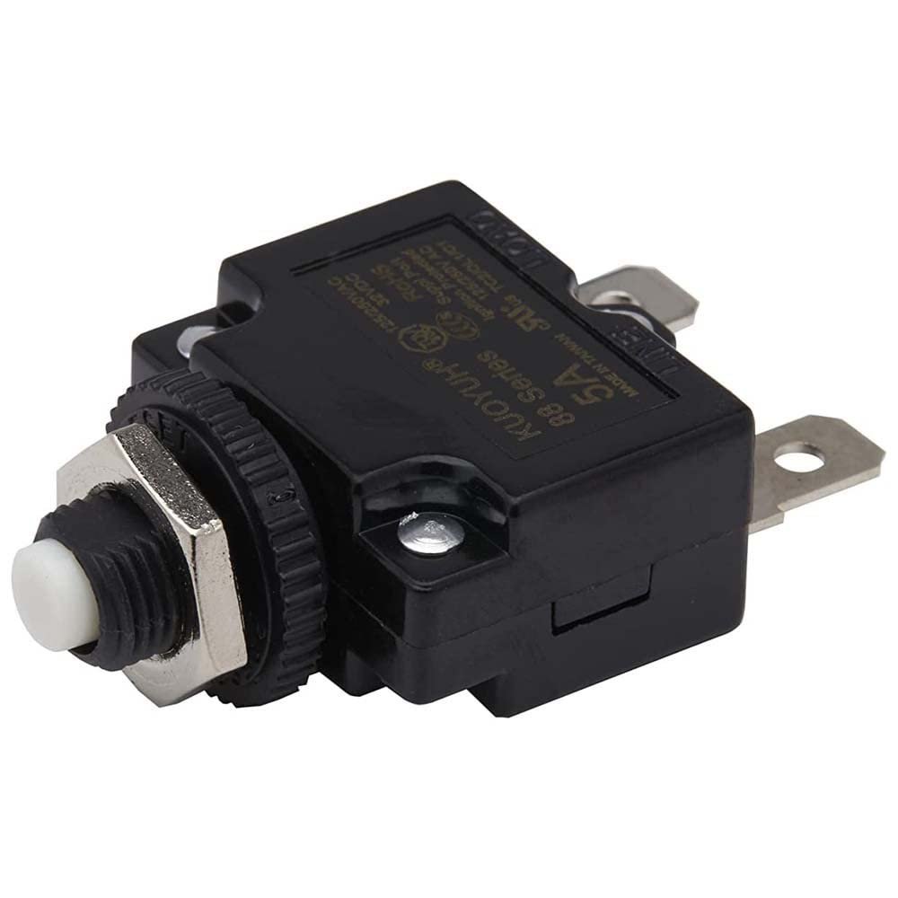 Seachoice Circuit Breaker, Mini, Push to Reset, 5 Amp, Black