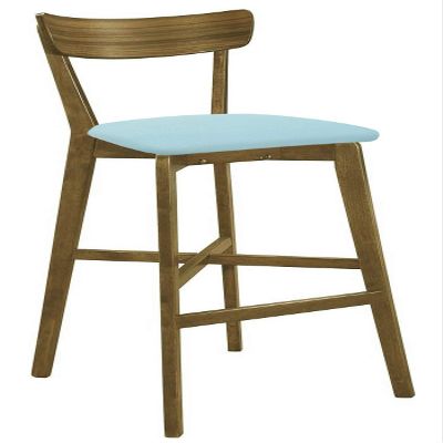 The Furniture Cove 1-30 Tall Wood Walnut Finish Bar Stool with a Backrest Featuring the Choice of Your Favorite Colored Vinyl Seat Cushion (Baby Blue)