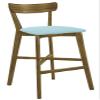 The Furniture Cove 1-30 Tall Wood Walnut Finish Bar Stool with a Backrest Featuring the Choice of Your Favorite Colored Vinyl Seat Cushion (Baby Blue) view 1