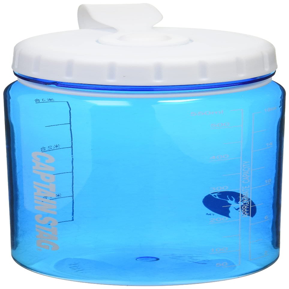 Captain Stag UE-3386 Water Bottle, Sports Bottle, 19.4 fl oz (550 ml), Direct Drinking, Rice Marking, 3.5 Cups, Blue