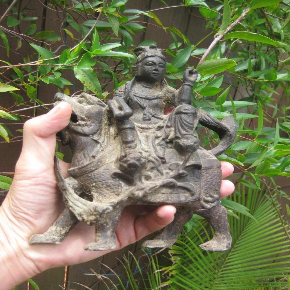 Chinese Ming Dynasty Figure of a Guan Yin on The Beast, 8