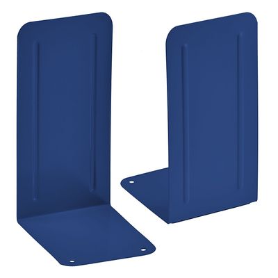 Acrimet Bookends for Shelves, Non-Skid Book Holder, Heavy Duty Book Stopper, Steel Metal Book Ends Storage for Home, Library, 6 7/8" H x 4" W x 4 1/2" D (Deep Blue) (2 Pairs / 2 Pieces)